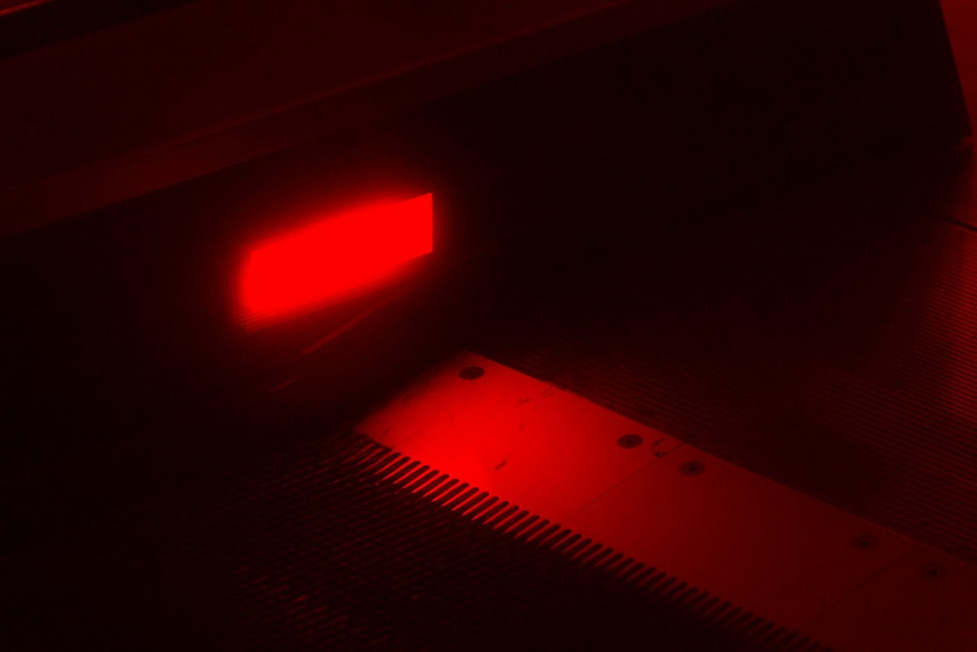 Soft light glowing through a tanning bed canopy